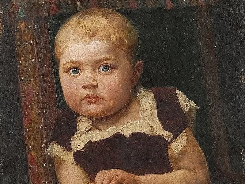 1852-Max Krusemark - Ritratto di bambino
